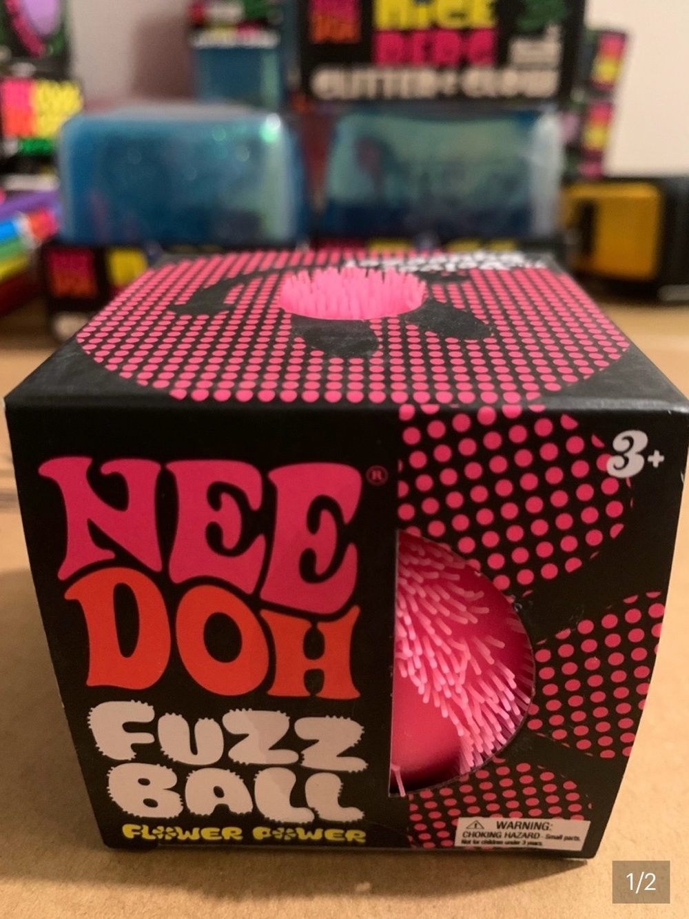 Needoh Pink Fuzz Ball Sensory Toy